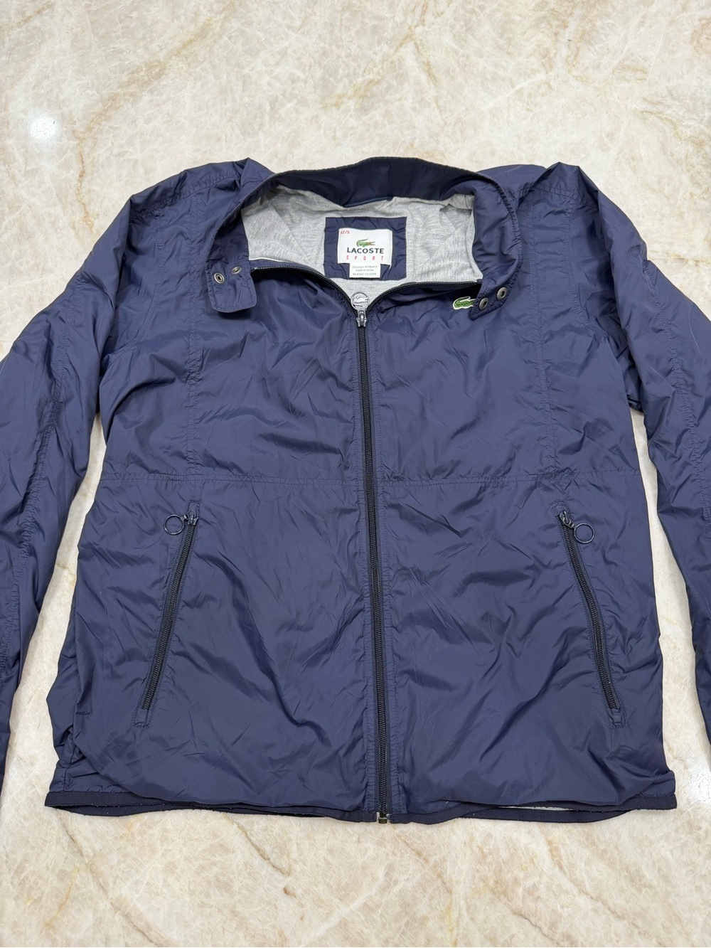 Vintage Lacoste Navy Zip-Front Windbreaker Jacket